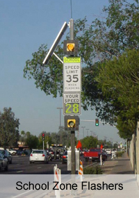 School Zone Flashers with Radar Sign - Solar Traffic Controls